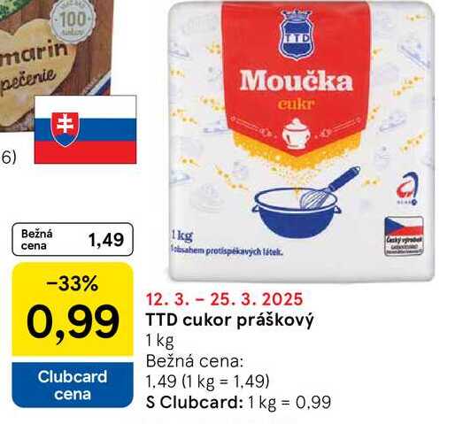 TTD cukor práškový, 1 kg