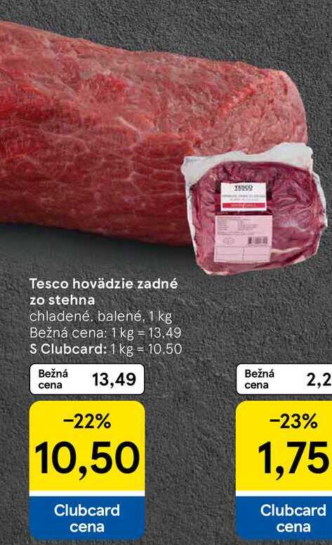 Tesco hovädzie zadné zo stehna, 1 kg