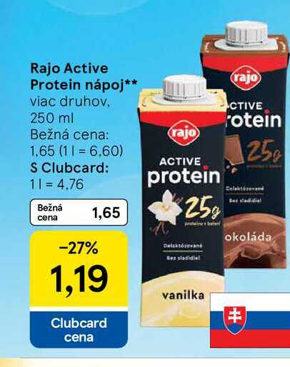 Rajo Active Protein nápoj, 250 ml