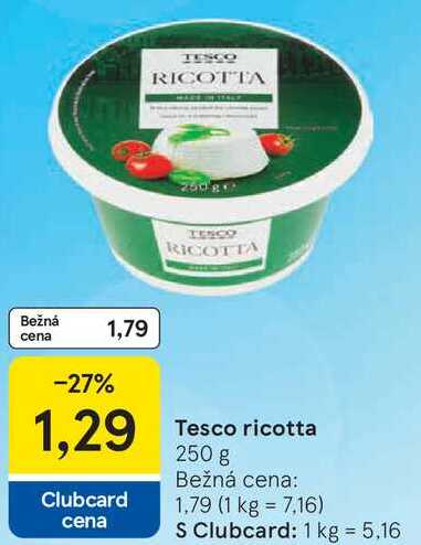 Tesco ricotta, 250 g