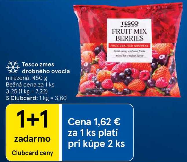 Tesco zmes drobného ovocia, 450 g 