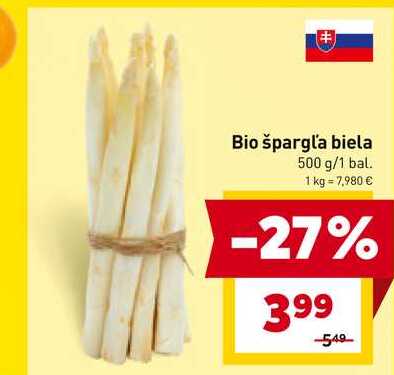 Bio špargľa biela 500 g