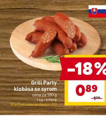 klobása so syrom cena za 100 g 