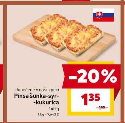 Pinsa šunka-syr-kukurica 140g