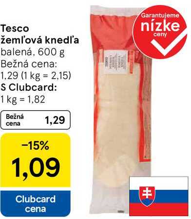Tesco žemľová knedľa, 600 g