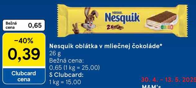 Nesquik oblátka v mliečnej čokoláde, 26 g