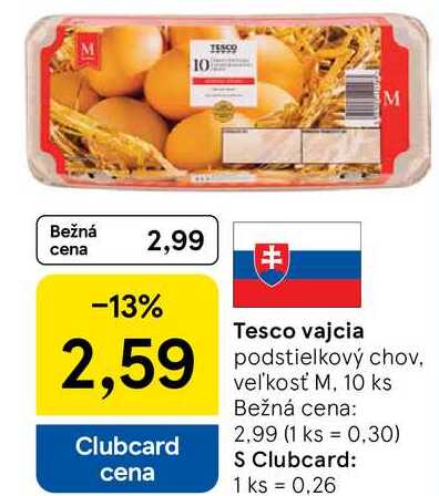Tesco vajcia, 10 ks 