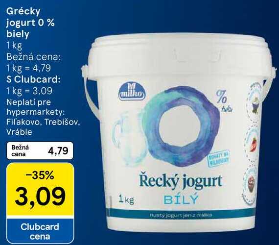 Grécky jogurt 0 % biely, 1 kg 
