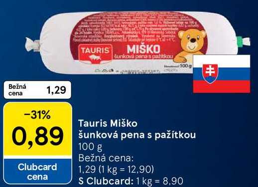 Tauris Miško šunková pena s pažítkou, 100 g