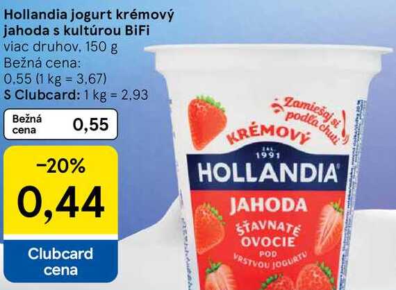 Hollandia jogurt krémový jahoda s kultúrou BiFi, 150 g