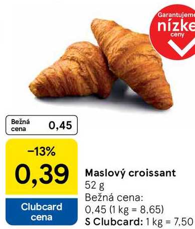 Maslový croissant, 52 g