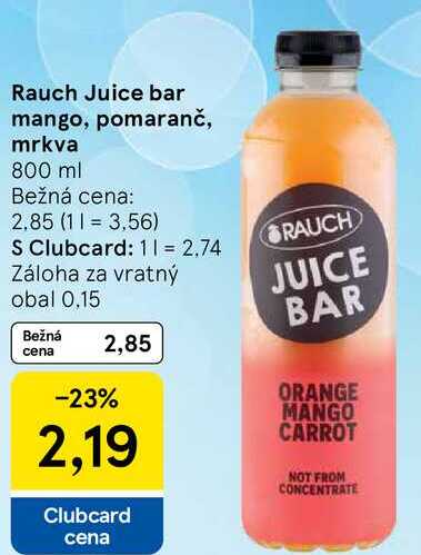 Rauch Juice bar mango, pomaranč, mrkva, 800 ml 