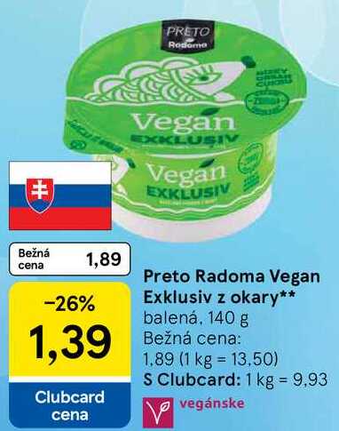 Preto Radoma Vegan Exklusiv z okary, 140 g