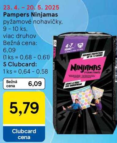 Pampers Ninjamas, 9-10 ks