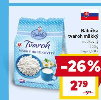 Babička tvaroh mäkký hrudkovitý 500 g 
