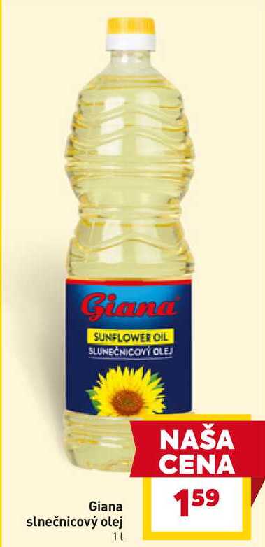 Giana slnečnicový olej 1L 