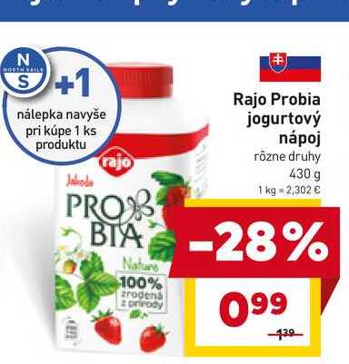 Rajo Probia jogurtový nápoj rôzne druhy 430 g