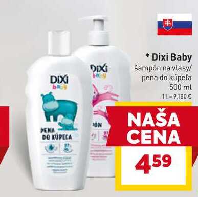 Dixi Baby šampón na vlasy/ pena do kúpeľa 500 ml 