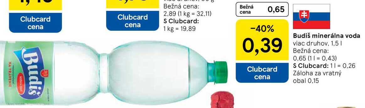 Budiš minerálna voda, 1,5 l