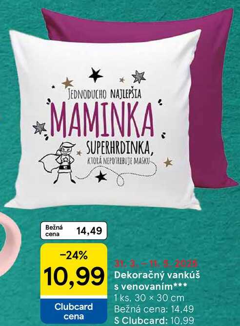 Dekoračný vankúš s venovaním