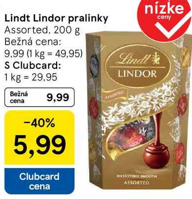 Lindt Lindor pralinky, 200 g