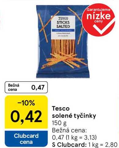 Tesco solené tyčinky, 150 g