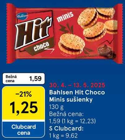 Bahlsen Hit Choco Minis sušienky, 130 g