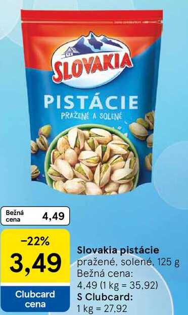 Slovakia pistácie, 125 g