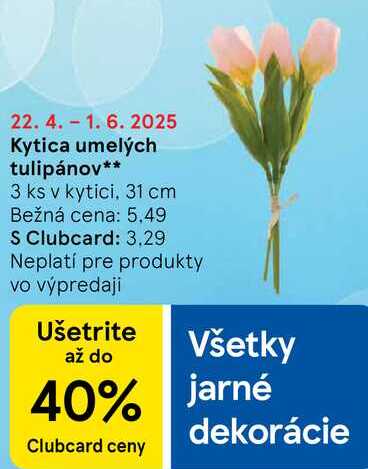 Kytica umelých tulipánov, 3 ks