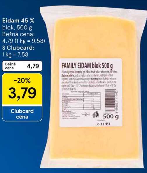 Eidam 45 %, 500 g