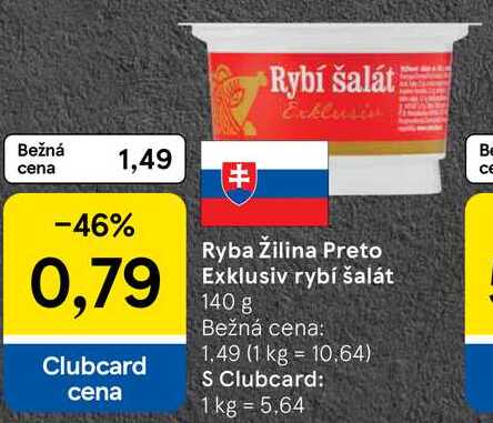 Ryba Žilina Preto Exklusiv rybí šalát, 140 g 