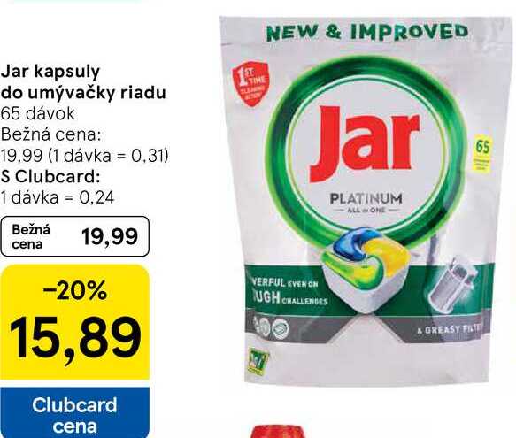 Jar kapsuly do umývačky riadu, 65 dávok 