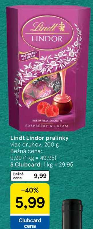 Lindt Lindor pralinky, 200 g