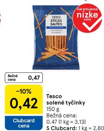 Tesco solené tyčinky, 150 g 