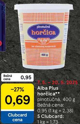 Alba Plus horčica, 400 g