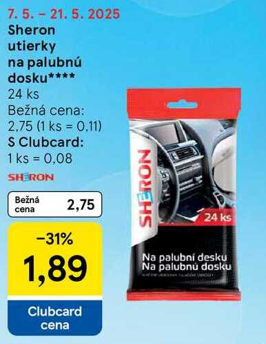 Sheron utierky na palubnú dosku, 24 ks