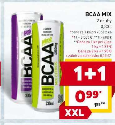 BCAA MIX 2 druhy 0,33l