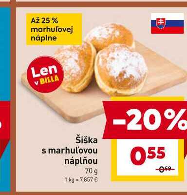 Šiška s marhuľovou náplňou 70 g 