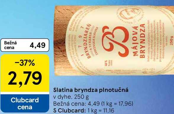 Slatina bryndza plnotučná, 250 g