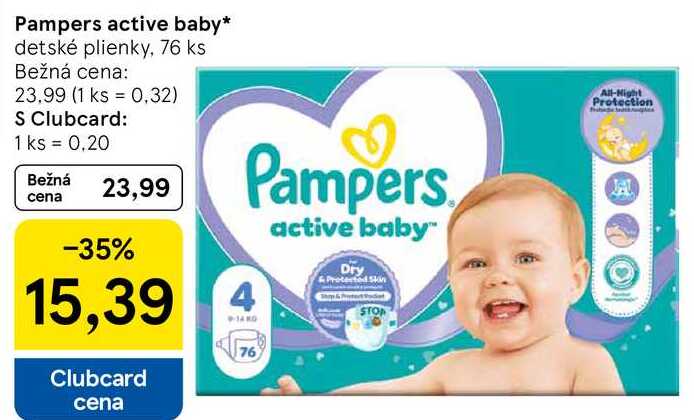 Pampers active baby, 76 ks 