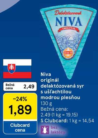 Niva originál delaktózovaná syr s ušľachtilou modrou plesňou, 130 g 
