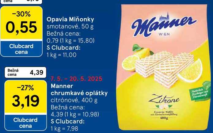 Manner chrumkavé oplátky, 400 g