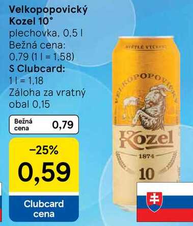 Velkopopovický Kozel 10°, 0,5 l