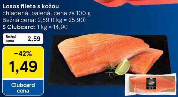 Losos fileta s kožou, cena za 100 g