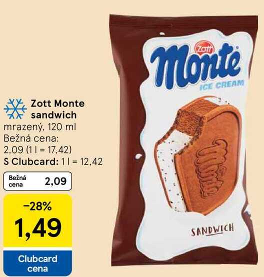 Zott Monte sandwich, 120 ml 
