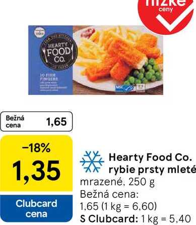 Hearty Food Co. rybie prsty mleté, 250 g 