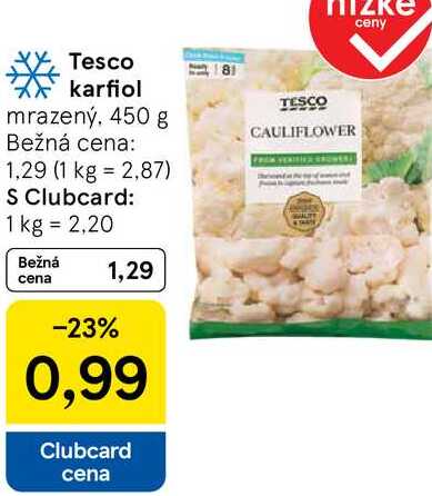 Tesco karfiol, 450 g 