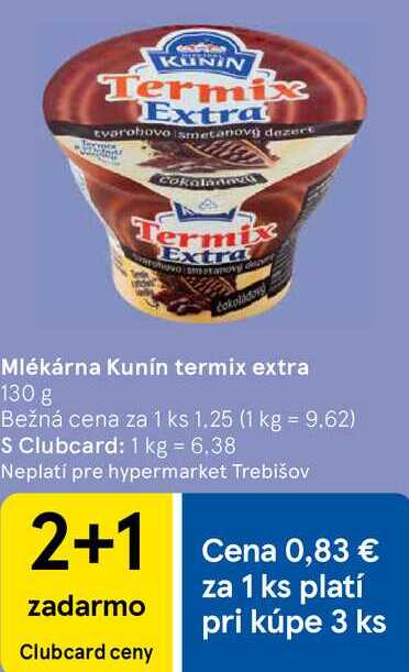 Mlékárna Kunín termix extra, 130 g