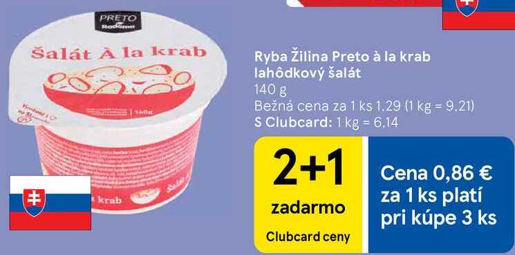 Ryba Žilina Preto à la krab lahôdkový šalát, 140 g