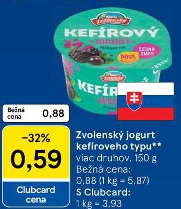 Zvolenský jogurt kefíroveho typu, 150 g